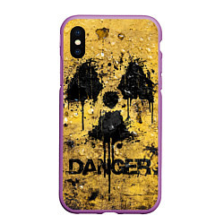 Чехол iPhone XS Max матовый Danger radiation, цвет: 3D-фиолетовый