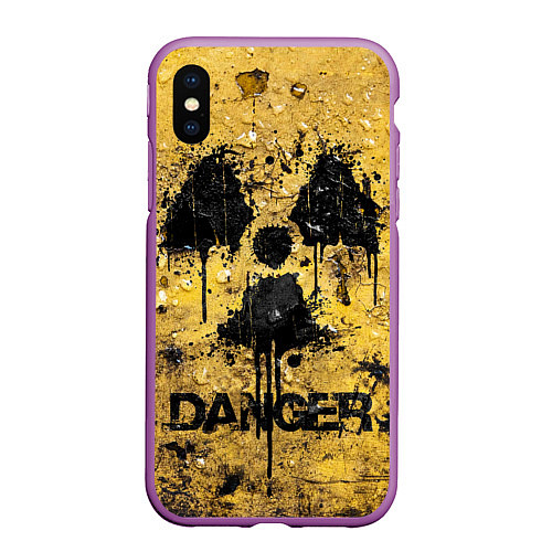 Чехол iPhone XS Max матовый Danger radiation / 3D-Фиолетовый – фото 1