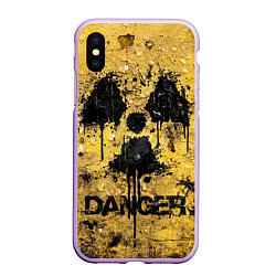 Чехол iPhone XS Max матовый Danger radiation, цвет: 3D-сиреневый