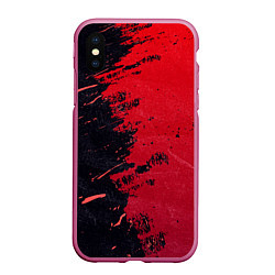 Чехол iPhone XS Max матовый Черное и красное