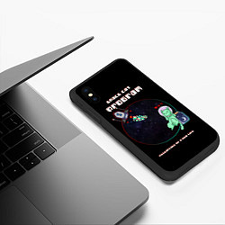 Чехол iPhone XS Max матовый 8bit Космический котик ищет новую жизнь, цвет: 3D-черный — фото 2