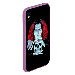 Чехол iPhone XS Max матовый Wednesday Skull, цвет: 3D-фиолетовый — фото 2