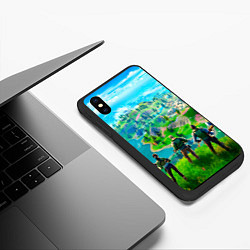Чехол iPhone XS Max матовый Фортнайт, цвет: 3D-черный — фото 2