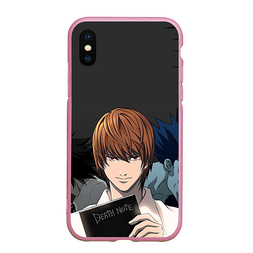 Чехол iPhone XS Max матовый Death note / 3D-Розовый – фото 1