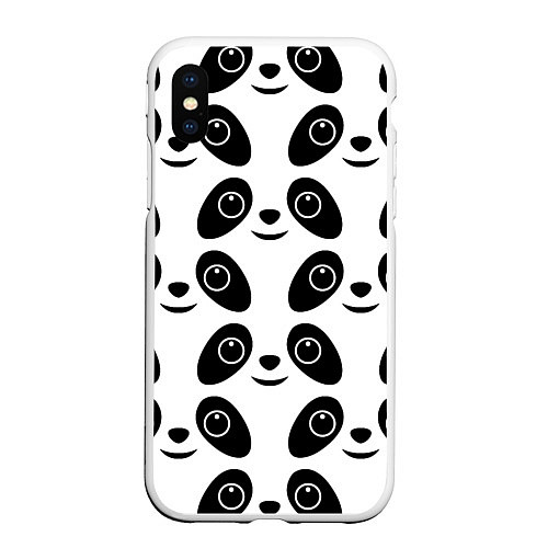 Чехол iPhone XS Max матовый Panda bing dun dun / 3D-Белый – фото 1