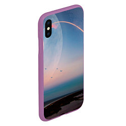 Чехол iPhone XS Max матовый Космос и планeты, цвет: 3D-фиолетовый — фото 2