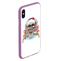 Чехол iPhone XS Max матовый Merry Christmas Санта Хипстер, цвет: 3D-фиолетовый — фото 2
