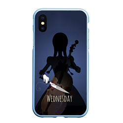 Чехол iPhone XS Max матовый Wednesday & Violin, цвет: 3D-голубой