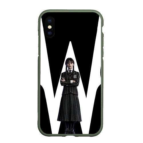 Чехол iPhone XS Max матовый Wednesday - значит W / 3D-Темно-зеленый – фото 1