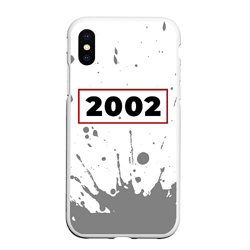 Чехол iPhone XS Max матовый 2002 - в красной рамке на светлом / 3D-Белый – фото 1