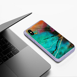 Чехол iPhone XS Max матовый Светло-зелёный туман, краски и тени, цвет: 3D-светло-сиреневый — фото 2