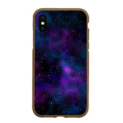 Чехол iPhone XS Max матовый Космос с галактиками, цвет: 3D-коричневый