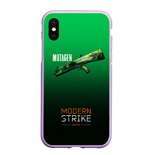 Чехол iPhone XS Max матовый Mutagen - Modern strike online / 3D-Сиреневый – фото 1
