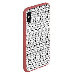 Чехол iPhone XS Max матовый Black pattern Wednesday Addams, цвет: 3D-красный — фото 2