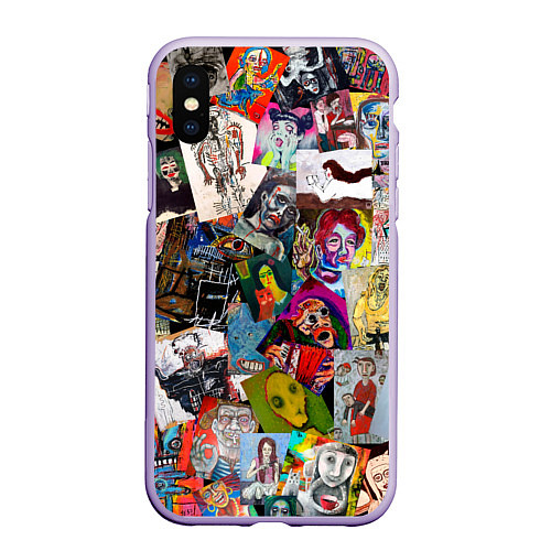 Чехол iPhone XS Max матовый Art Trash / 3D-Светло-сиреневый – фото 1