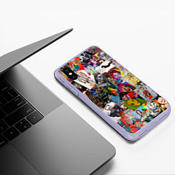 Чехол iPhone XS Max матовый Art Trash, цвет: 3D-светло-сиреневый — фото 2