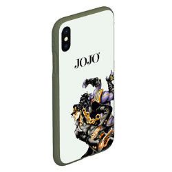 Чехол iPhone XS Max матовый Стенд Джотаро Куджо Star Platinum, цвет: 3D-темно-зеленый — фото 2