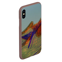 Чехол iPhone XS Max матовый Волнообразные разноцветные музыкальные линии, цвет: 3D-коричневый — фото 2