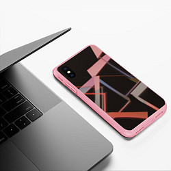 Чехол iPhone XS Max матовый Абстрактные розовые стеклянные блоки, цвет: 3D-баблгам — фото 2