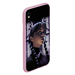 Чехол iPhone XS Max матовый Уэнсдэй, дочь Гомеса и Мортиши Аддамс, цвет: 3D-розовый — фото 2