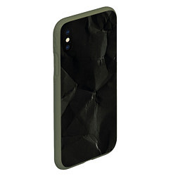 Чехол iPhone XS Max матовый Эффект мятой бумаги, цвет: 3D-темно-зеленый — фото 2