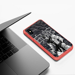 Чехол iPhone XS Max матовый Whitesnake - stand of Enrico Pucci - Jojo, цвет: 3D-красный — фото 2