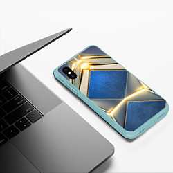 Чехол iPhone XS Max матовый Киберкостюм с подсветкой, цвет: 3D-мятный — фото 2