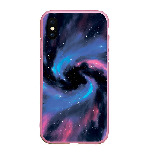 Чехол iPhone XS Max матовый Ручная роспись галактики акварелью / 3D-Розовый – фото 1