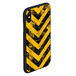 Чехол iPhone XS Max матовый WARNING - желто-черные полосы, цвет: 3D-черный — фото 2