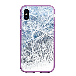 Чехол iPhone XS Max матовый Абстрактный ледяной паттерн, цвет: 3D-фиолетовый
