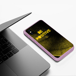 Чехол iPhone XS Max матовый Be positive, цвет: 3D-сиреневый — фото 2
