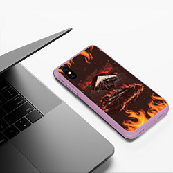 Чехол iPhone XS Max матовый Nissan Skyline in fire, цвет: 3D-сиреневый — фото 2