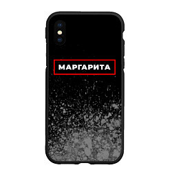 Чехол iPhone XS Max матовый Маргарита - в красной рамке на темном