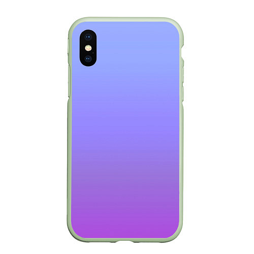 Чехол iPhone XS Max матовый Фиолетовый градиент / 3D-Салатовый – фото 1