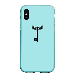 Чехол iPhone XS Max матовый Ключик к замочку голубой, цвет: 3D-мятный