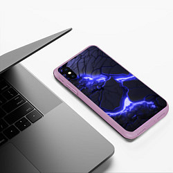 Чехол iPhone XS Max матовый Красивая синяя неоновая лава, цвет: 3D-сиреневый — фото 2