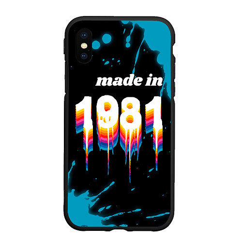 Чехол iPhone XS Max матовый Made in 1981: liquid art / 3D-Черный – фото 1