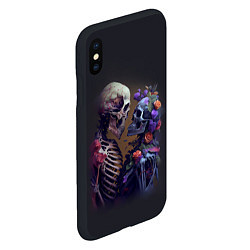 Чехол iPhone XS Max матовый Пара скелетов, цвет: 3D-черный — фото 2