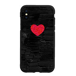 Чехол iPhone XS Max матовый Black Valentin, цвет: 3D-черный