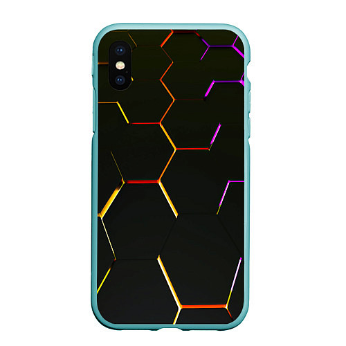 Чехол iPhone XS Max матовый Киберстиль / 3D-Мятный – фото 1