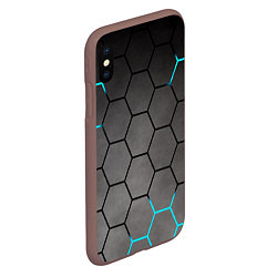 Чехол iPhone XS Max матовый Броня текстура неоновая, цвет: 3D-коричневый — фото 2