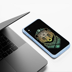 Чехол iPhone XS Max матовый Языческий бог Велес, цвет: 3D-голубой — фото 2