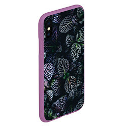 Чехол iPhone XS Max матовый Паттерн из множества тёмных цветов, цвет: 3D-фиолетовый — фото 2