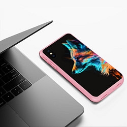 Чехол iPhone XS Max матовый Лиса красками, цвет: 3D-баблгам — фото 2