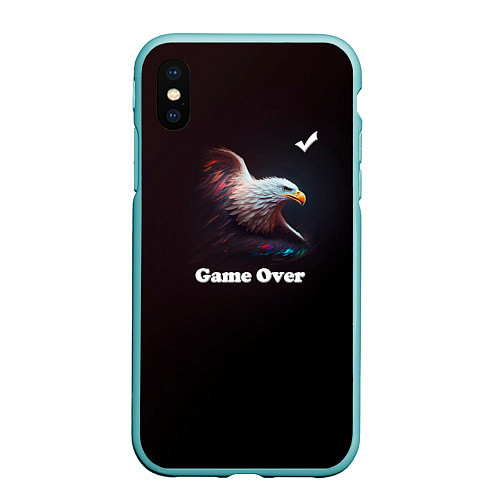 Чехол iPhone XS Max матовый Eagle-game over / 3D-Мятный – фото 1