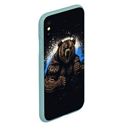 Чехол iPhone XS Max матовый Сильный медведь, цвет: 3D-мятный — фото 2