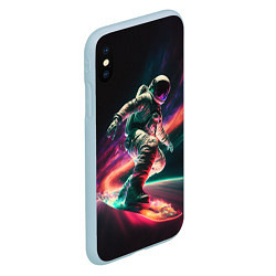 Чехол iPhone XS Max матовый Cosmonaut space surfing, цвет: 3D-голубой — фото 2