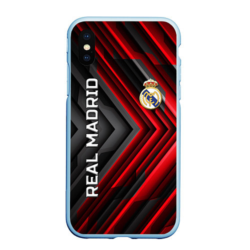 Чехол iPhone XS Max матовый Real Madrid art / 3D-Голубой – фото 1