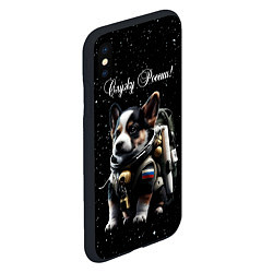 Чехол iPhone XS Max матовый Вельш корги кардиган космические войска, цвет: 3D-черный — фото 2