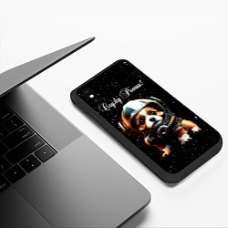 Чехол iPhone XS Max матовый Щенок - космические войска, цвет: 3D-черный — фото 2